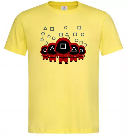 Мужская футболка Гра в кальмара солдати Лимонный фото