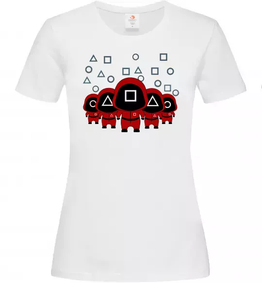 Жіноча футболка Гра в кальмара солдати Білий фото