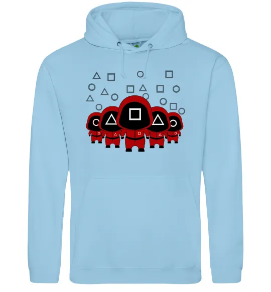 Женская толстовка (худи) Гра в кальмара солдати Голубой фото