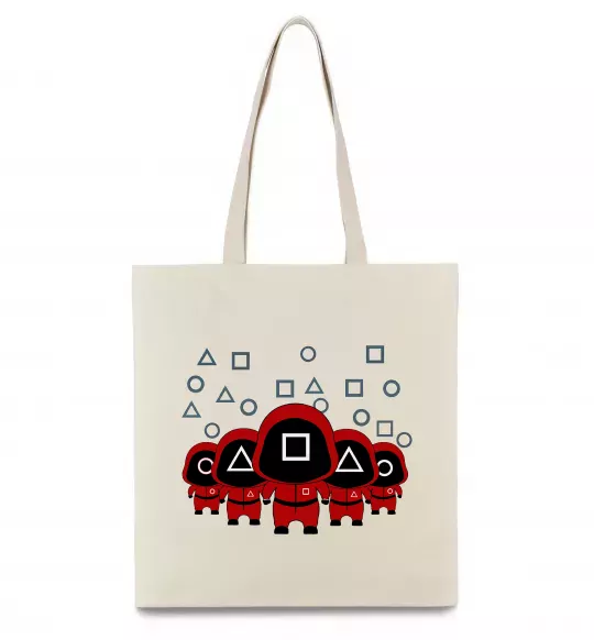 Эко-сумка Гра в кальмара солдати Бежевый фото