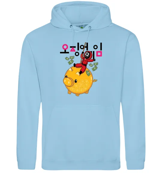 Женская толстовка (худи) Гра в кальмара квадрат скарбничка Голубой фото