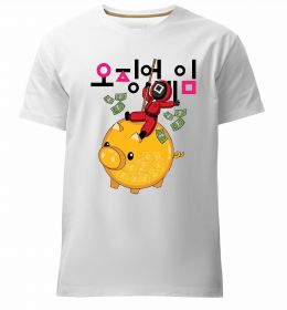 Мужская премиум футболка Гра в кальмара квадрат скарбничка