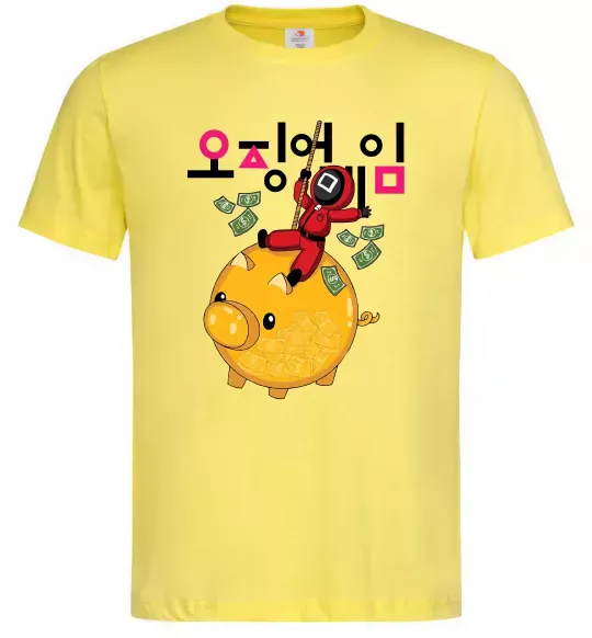 Мужская футболка Гра в кальмара квадрат скарбничка Лимонный фото