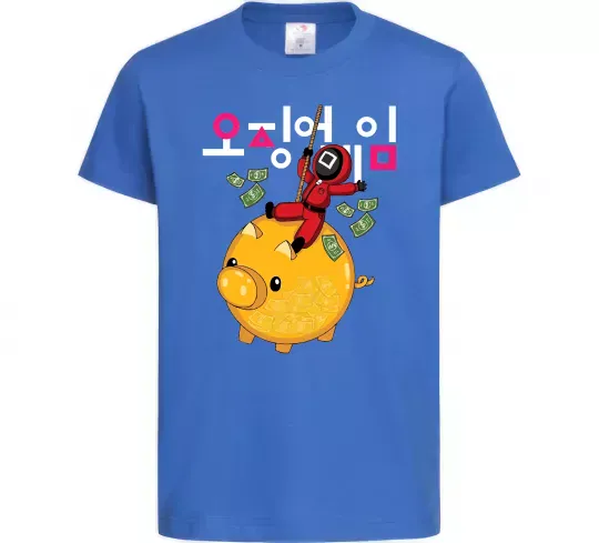 Дитяча футболка Гра в кальмара квадрат скарбничка Яскраво-синій фото