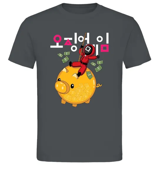 Мужская футболка Гра в кальмара квадрат скарбничка Графит фото