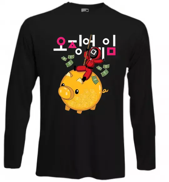 Лонгслив Гра в кальмара квадрат скарбничка Черный фото