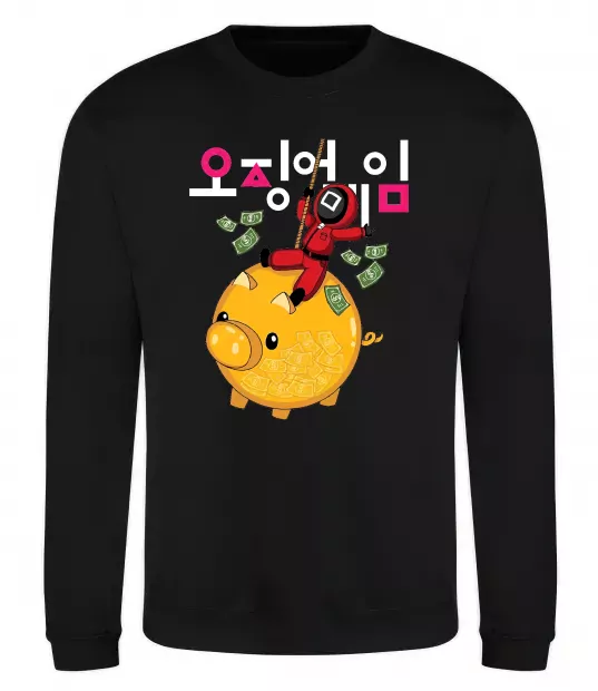 Свитшот Гра в кальмара квадрат скарбничка Черный фото