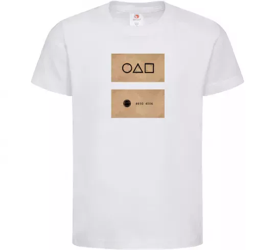 Дитяча футболка Гра в кальмара візитка Білий фото