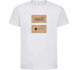 Детская футболка Гра в кальмара візитка Белый фото