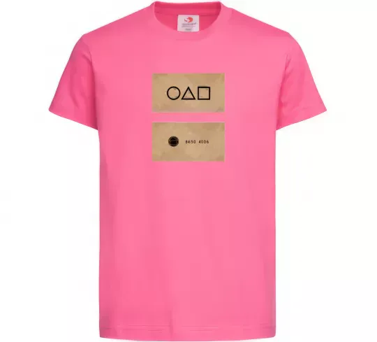 Дитяча футболка Гра в кальмара візитка Яскраво-рожевий фото