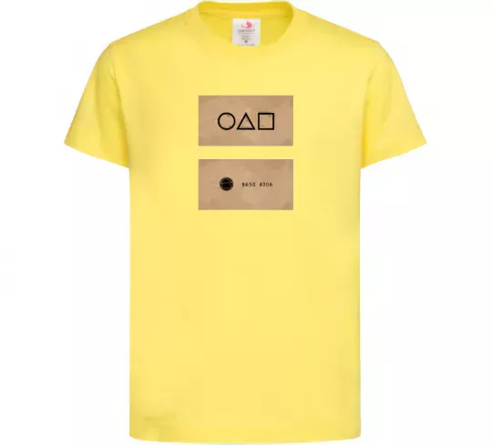 Дитяча футболка Гра в кальмара візитка Лимонний фото