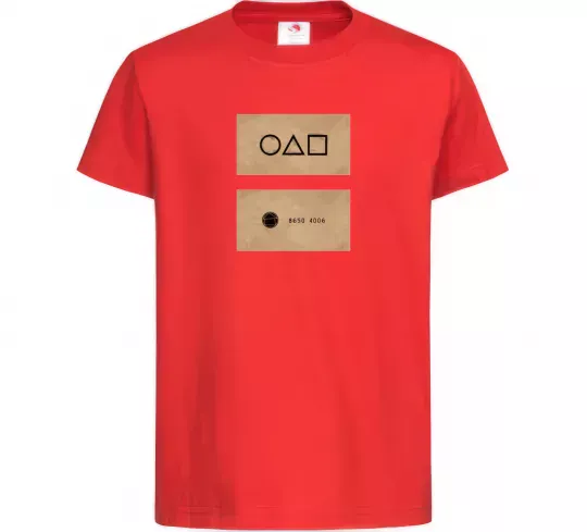 Дитяча футболка Гра в кальмара візитка Червоний фото