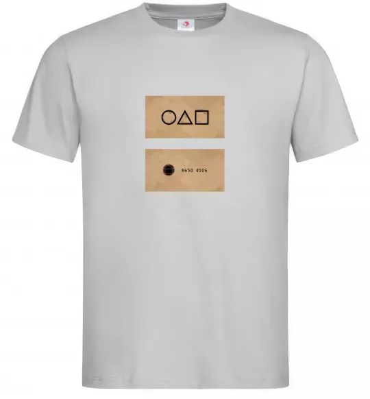 Чоловіча футболка Гра в кальмара візитка Сірий фото