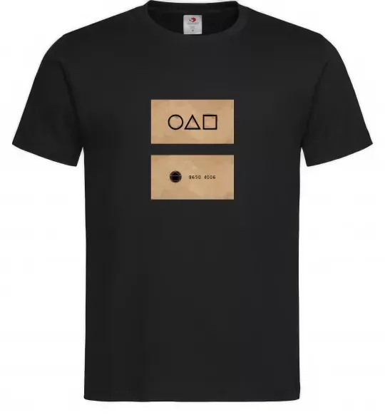 Чоловіча футболка Гра в кальмара візитка Чорний фото