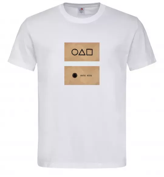 Чоловіча футболка Гра в кальмара візитка Білий фото