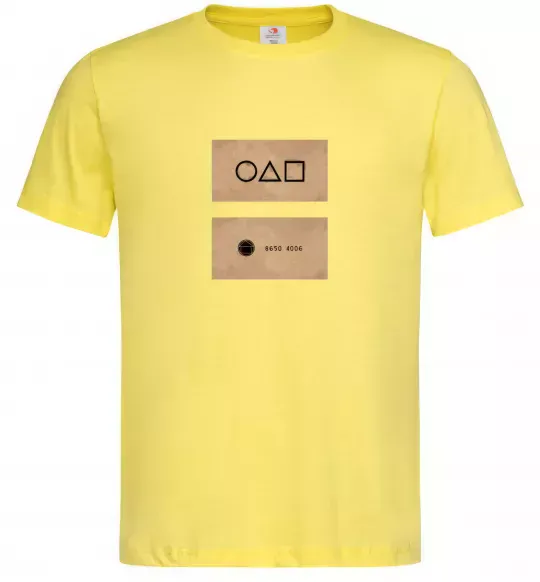 Чоловіча футболка Гра в кальмара візитка Лимонний фото
