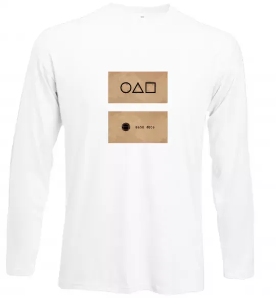 Лонгслив Гра в кальмара візитка Белый фото