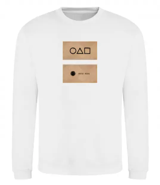 Світшот Гра в кальмара візитка Білий фото