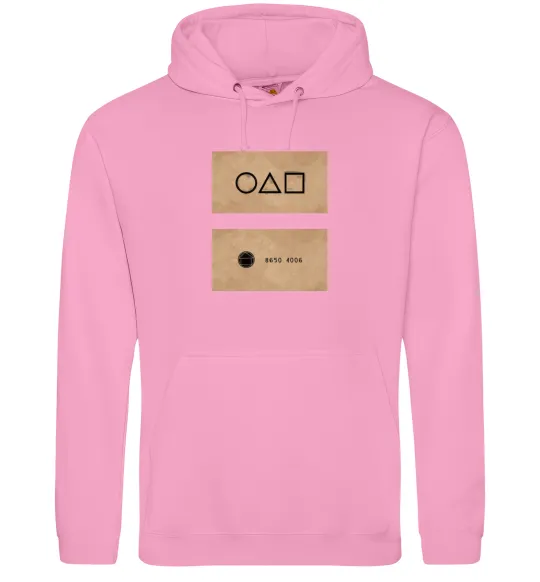 Мужская толстовка (худи) Гра в кальмара візитка Розовый фото