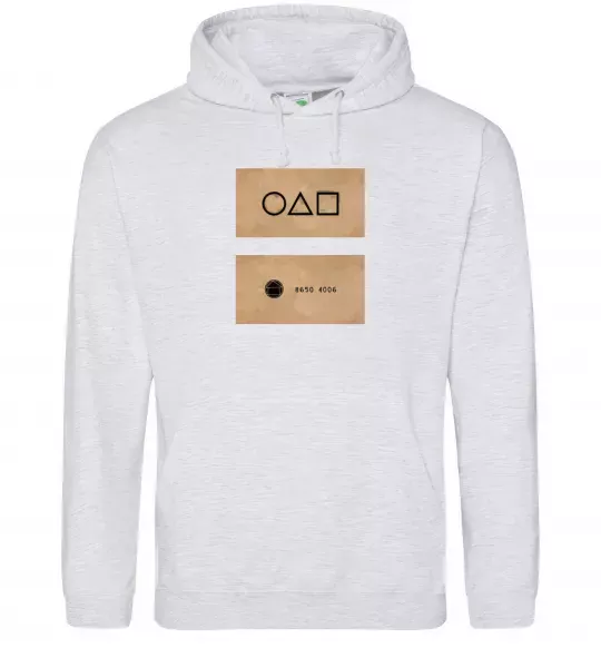 Чоловіча толстовка (худі) Гра в кальмара візитка Сірий меланж фото