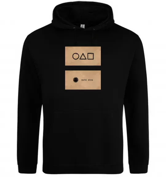 Женская толстовка (худи) Гра в кальмара візитка Черный фото