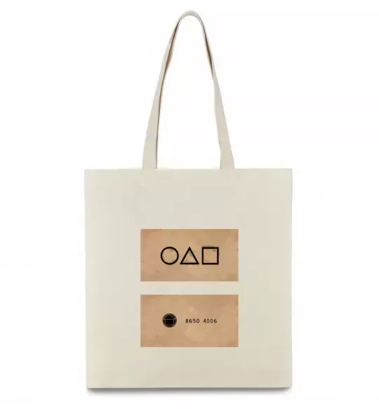 Эко-сумка Гра в кальмара візитка Бежевый фото