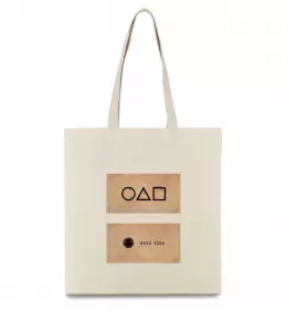 Еко-сумка Гра в кальмара візитка Бежевий фото