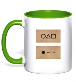 Чашка с цветной ручкой Гра в кальмара візитка Чашка с цветной ручкой Гра в кальмара візитка