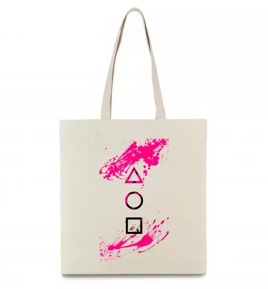 Эко-сумка Гра в кальмара Бежевый фото