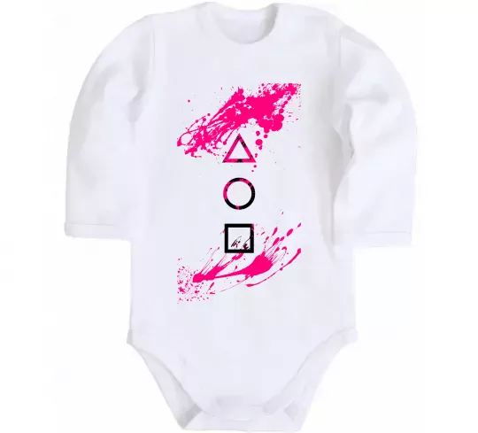 Детский боди Гра в кальмара Белый фото