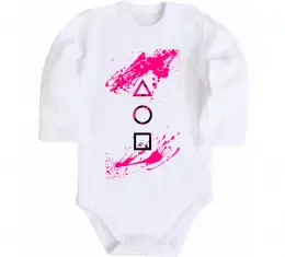 Детский боди Гра в кальмара Белый фото