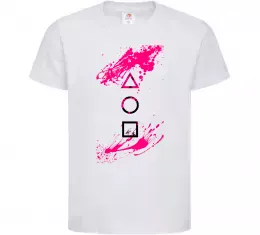 Детская футболка Гра в кальмара Белый фото