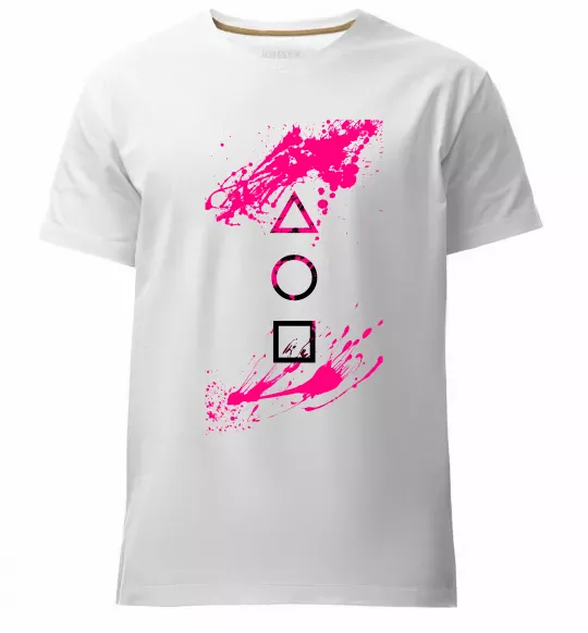 Чоловіча преміум футболка Гра в кальмара Білий фото