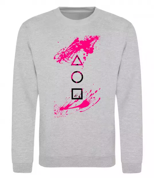 Свитшот Гра в кальмара Серый меланж фото