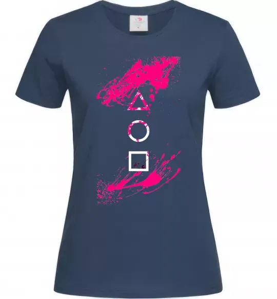 Жіноча футболка Гра в кальмара Темно-синій фото