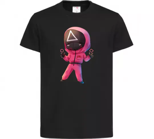 Детская футболка Squid game трикутник Черный фото