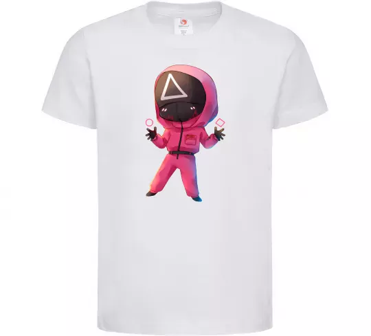 Детская футболка Squid game трикутник Белый фото