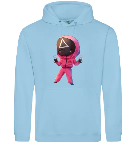 Мужская толстовка (худи) Squid game трикутник Голубой фото