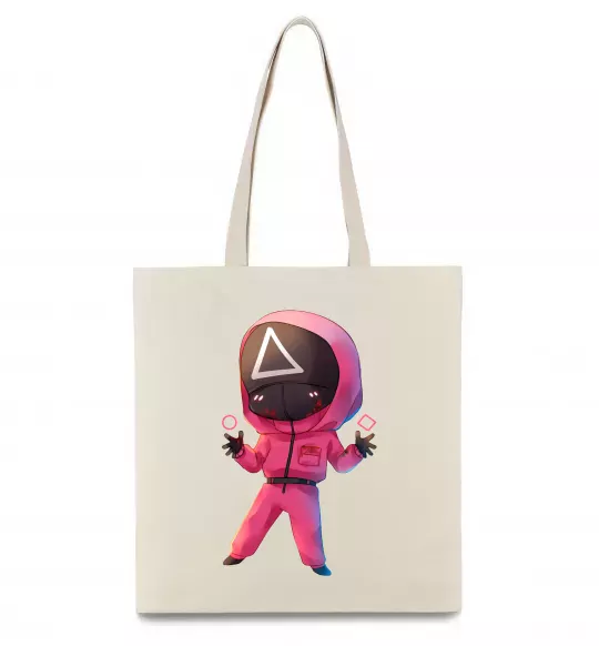 Еко-сумка Squid game трикутник Бежевий фото