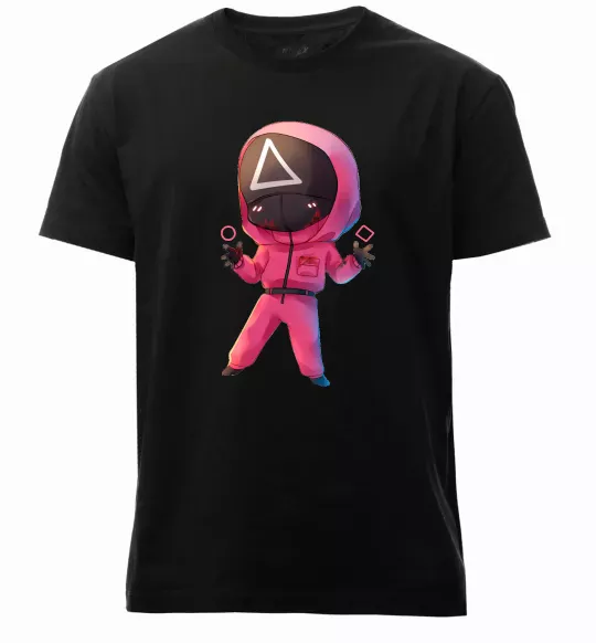 Мужская премиум футболка Squid game трикутник Черный фото