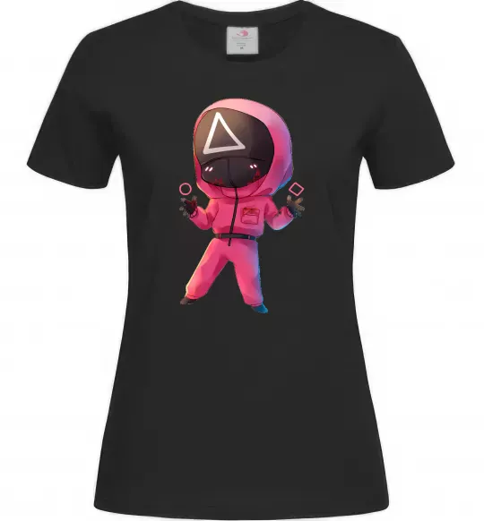 Женская футболка Squid game трикутник Черный фото