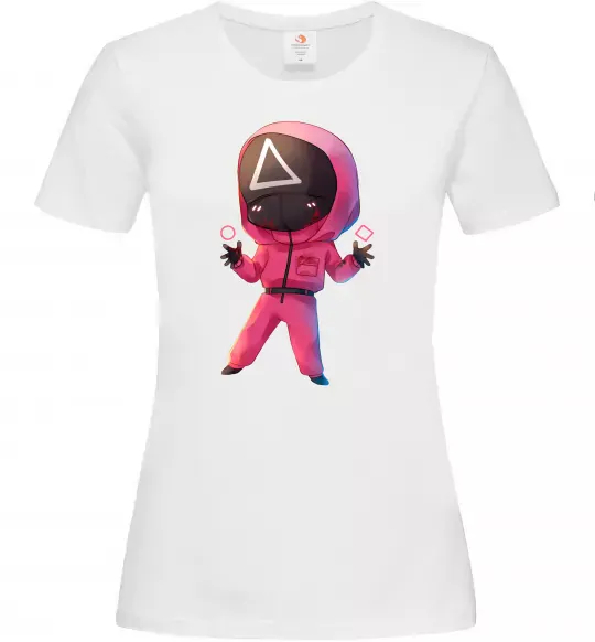 Женская футболка Squid game трикутник Белый фото