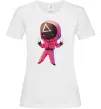 Женская футболка Squid game трикутник Белый фото