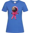 Женская футболка Squid game трикутник Ярко-синий фото