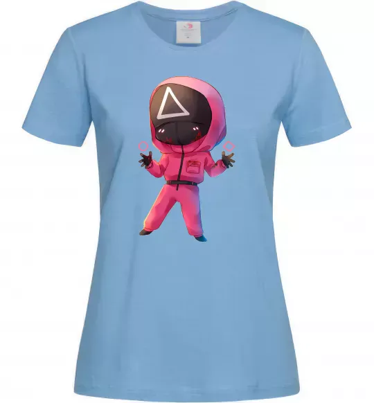 Женская футболка Squid game трикутник Голубой фото