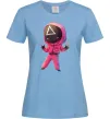 Женская футболка Squid game трикутник Голубой фото