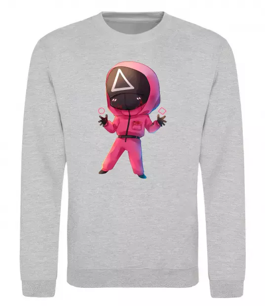 Свитшот Squid game трикутник Серый меланж фото