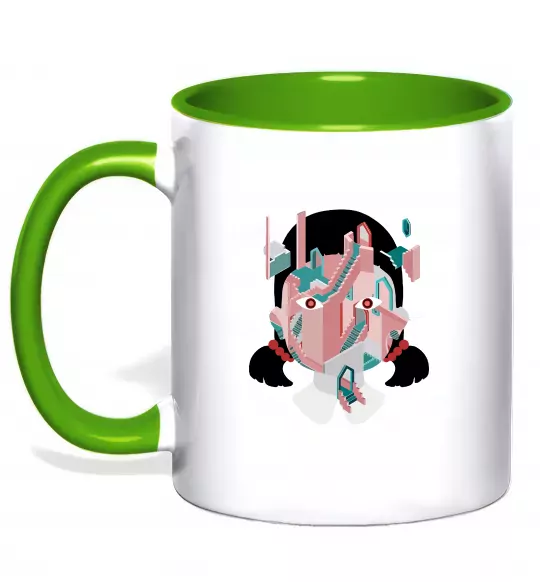 Чашка с цветной ручкой Squid game сходи Зеленый фото