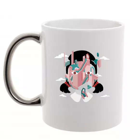 Чашка с цветной ручкой Squid game сходи Серебро фото