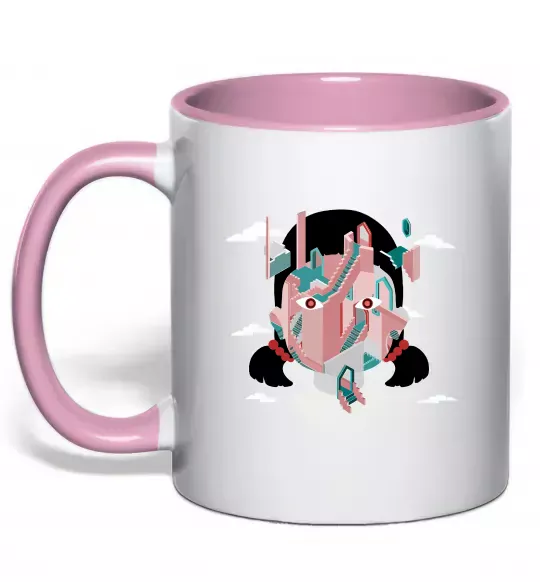 Чашка с цветной ручкой Squid game сходи Нежно розовый фото